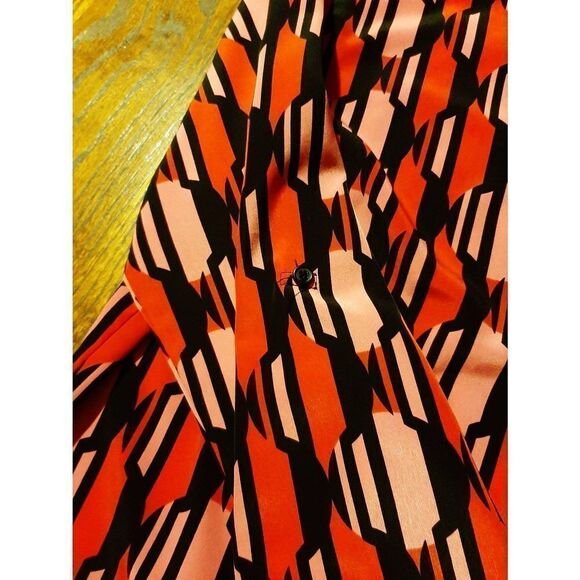 Large Valerie Stevens Long Sleeve Collared Button Front Pink Black Blouse Shirt - Picture 4 of 4